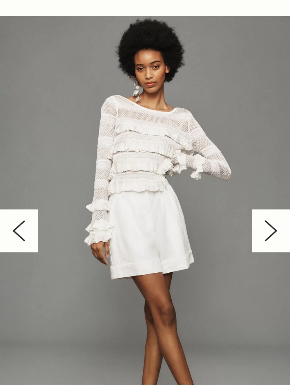 NWOT Anthropologie Ruffle Open Knit Sweater Sz XL - Picture 6 of 9